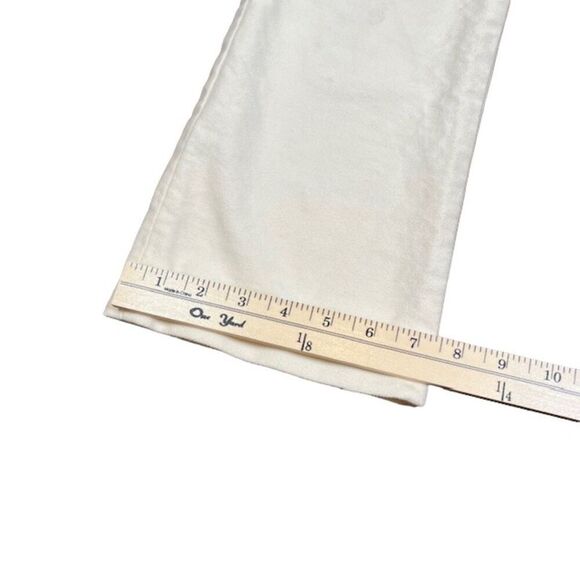Theory Crop Pants Moleskin Twill Winter White Flare Leg Cotton Spandex Size 4 - Picture 7 of 14